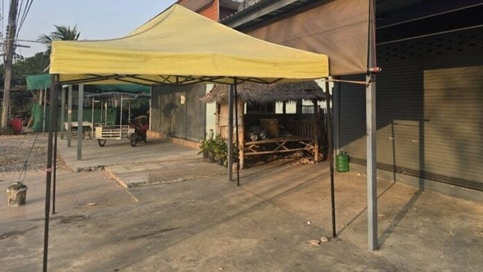 elderly vendor vapes school shop