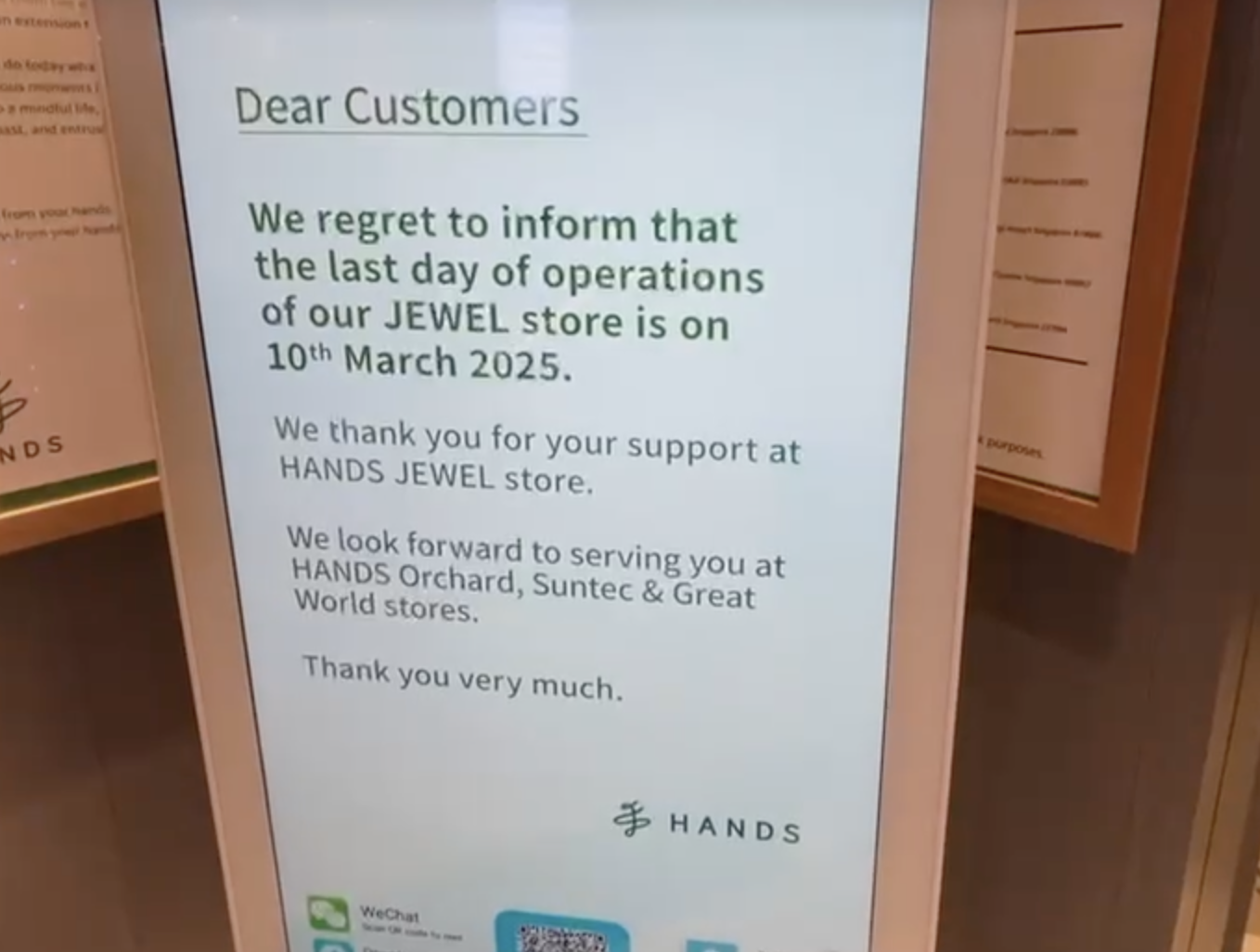 tokyu hands jewel closing