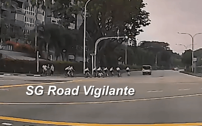 cyclists tampines laughing