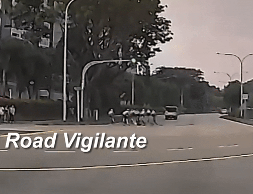 cyclists tampines laughing