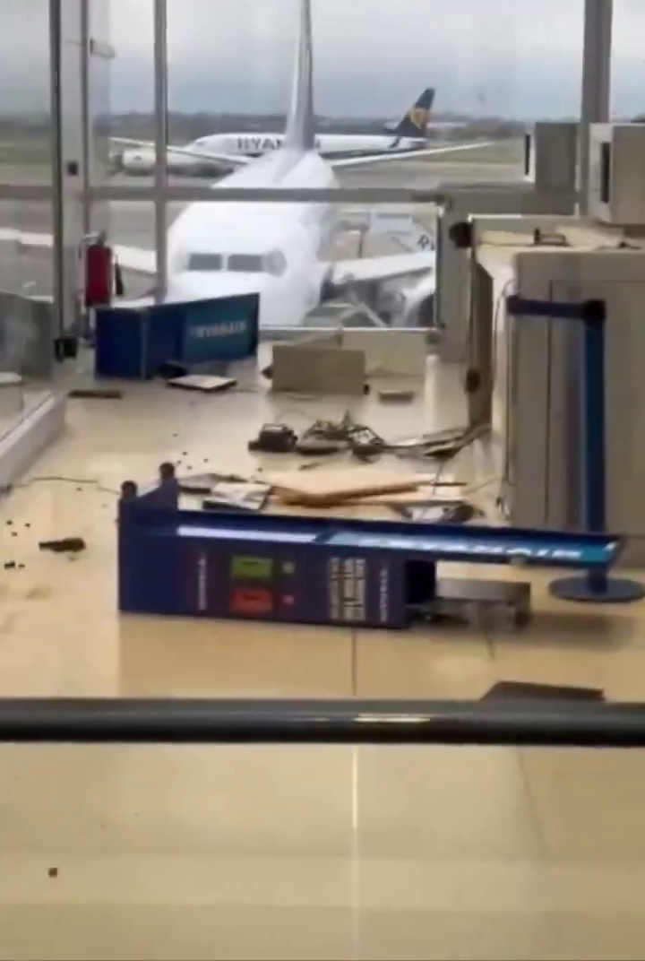 drunken rampage dublin airport damage