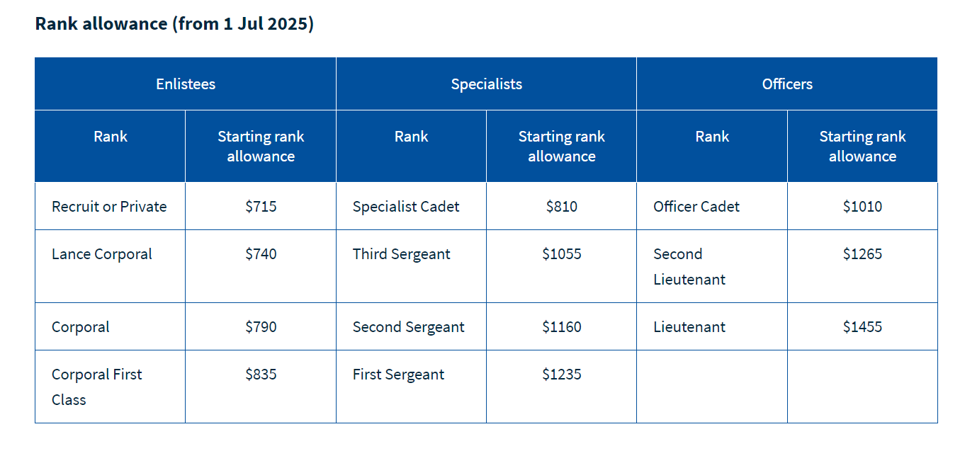 nsf allowance increment
