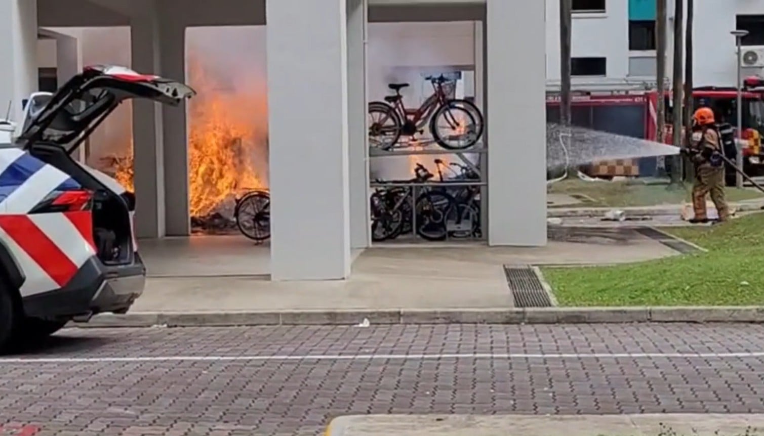 woodlands garbage fire