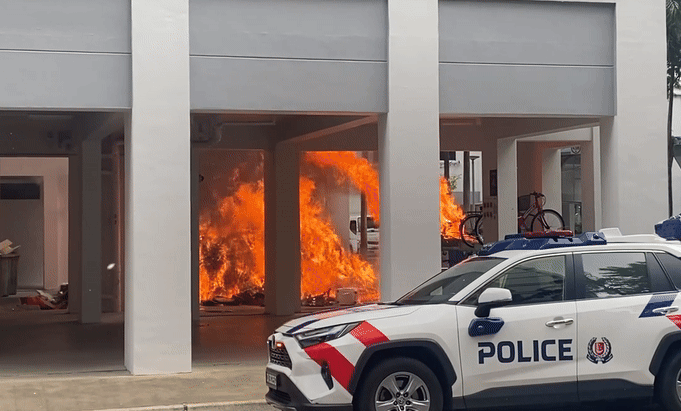 woodlands garbage fire