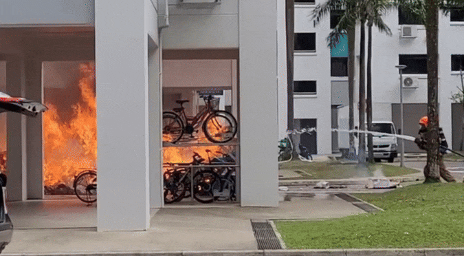 woodlands garbage fire