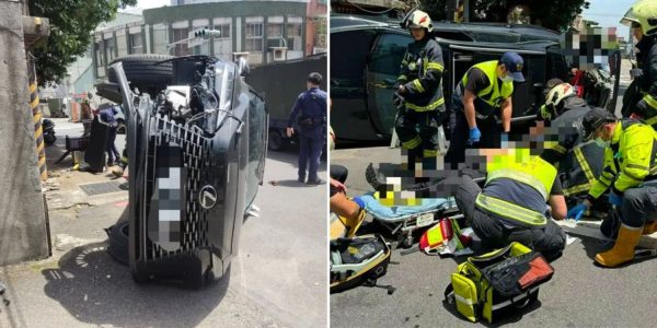 elderly woman crashes car