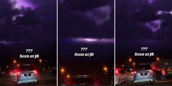 purple lightning clouds