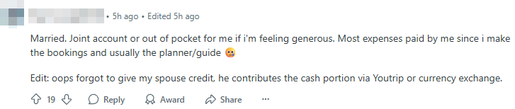 couples holiday expenses