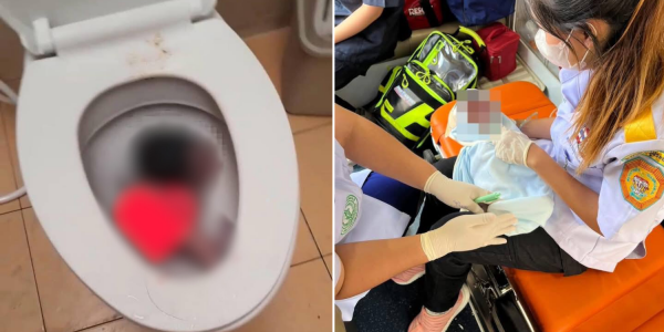 birth gas station toilet