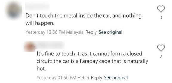 car struck by lightning