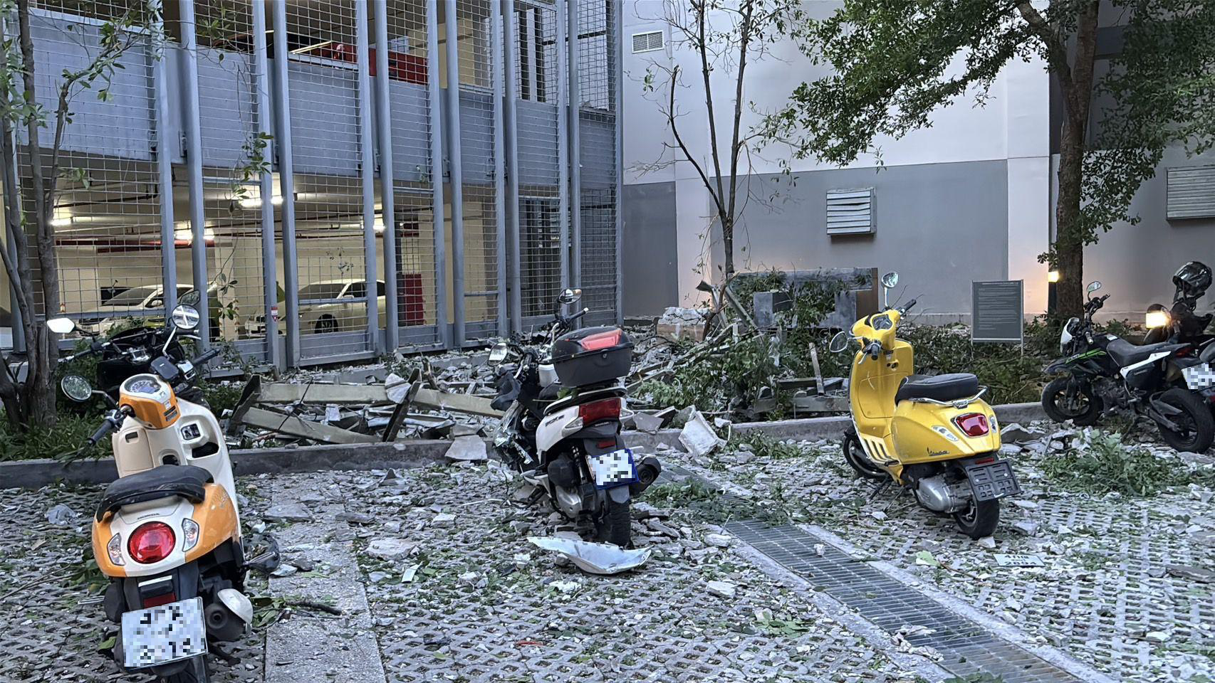 concrete panel condo pool motorcycles