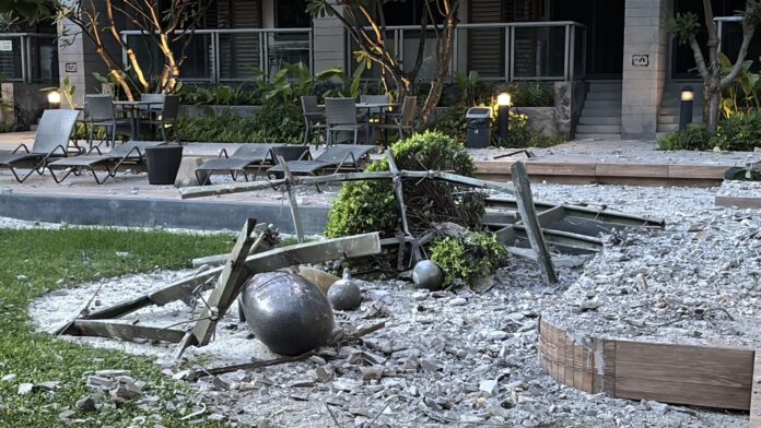 concrete panel condo pool debris