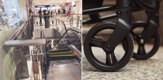 escalator bulges stroller wheels