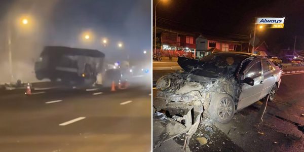 lorry spinning wildly