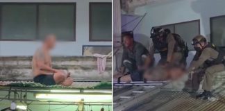 man meditating falling