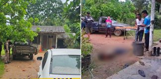 man picking up grenade