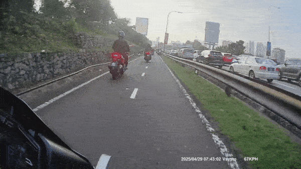 motorcyclists against traffic roadblock reverse