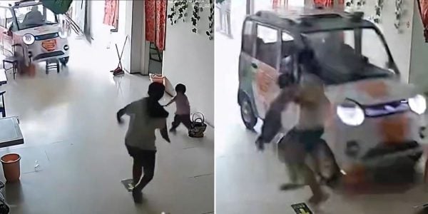 girl pulls sister safety