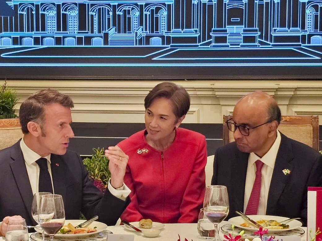 Josephine Teo Emmanuel Macron