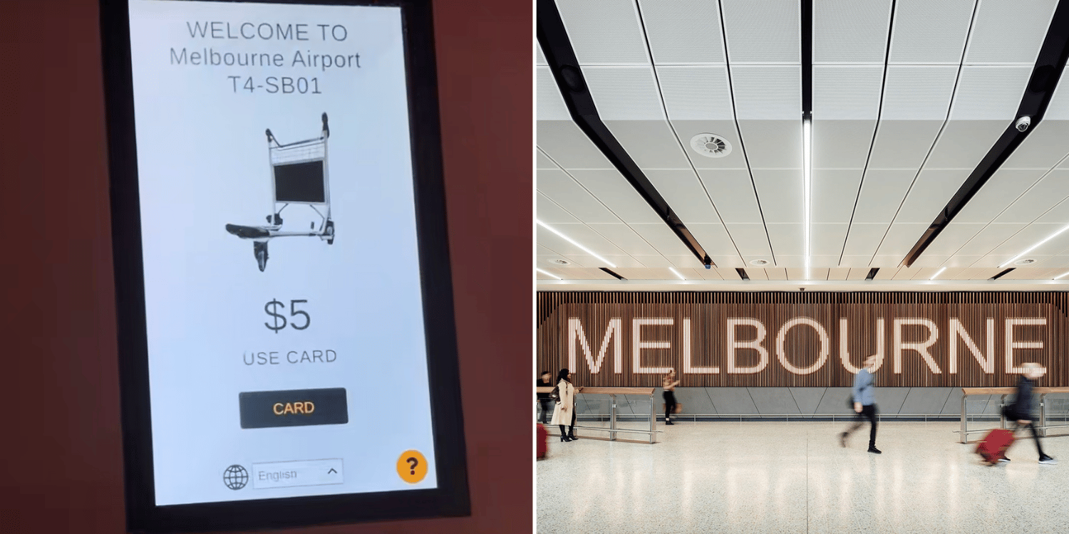 Singapore TikToker stunned by A$5 luggage trolley fee at Melbourne Airport