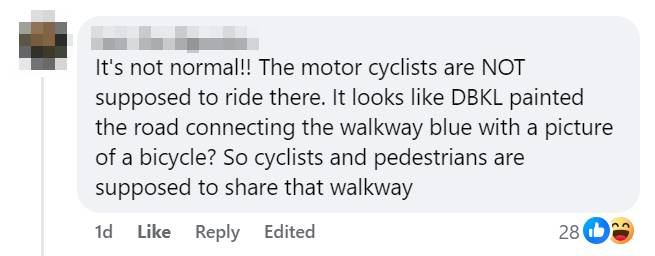 motorcyclists pedestrian lane