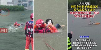 passenger sinking car