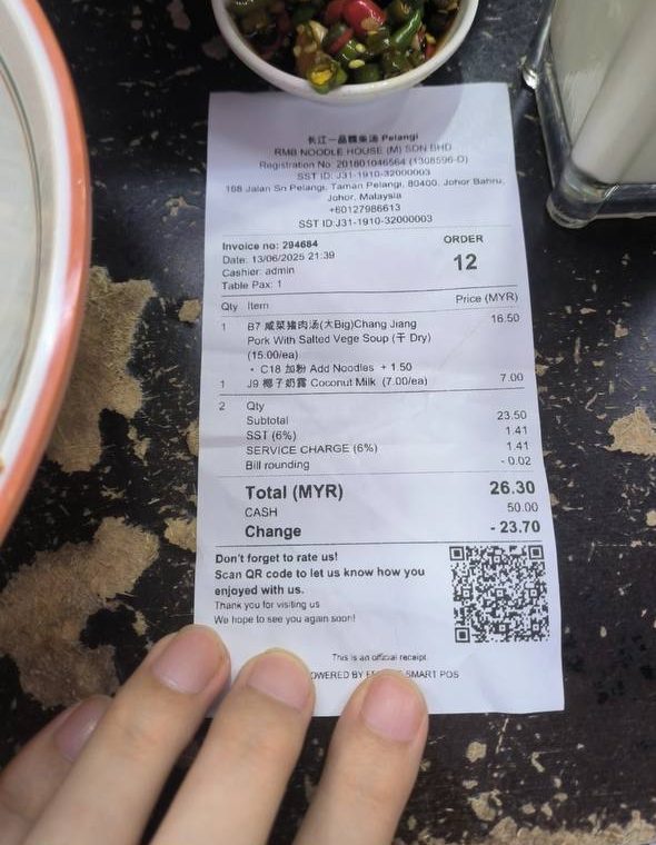 woman paid meal malaysia