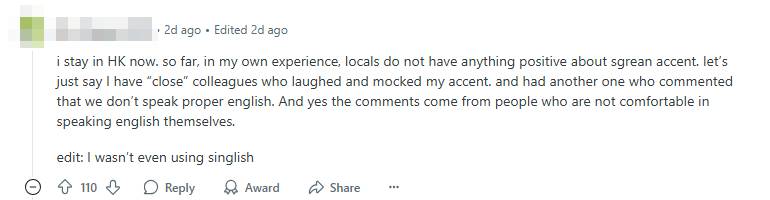 singaporean accent dislike