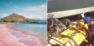 tourist swept beach indonesia