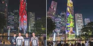 UOB Plaza light show