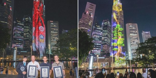 UOB Plaza light show