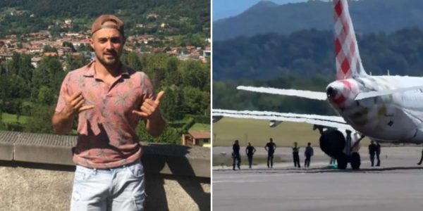 man sucked plane engine milan