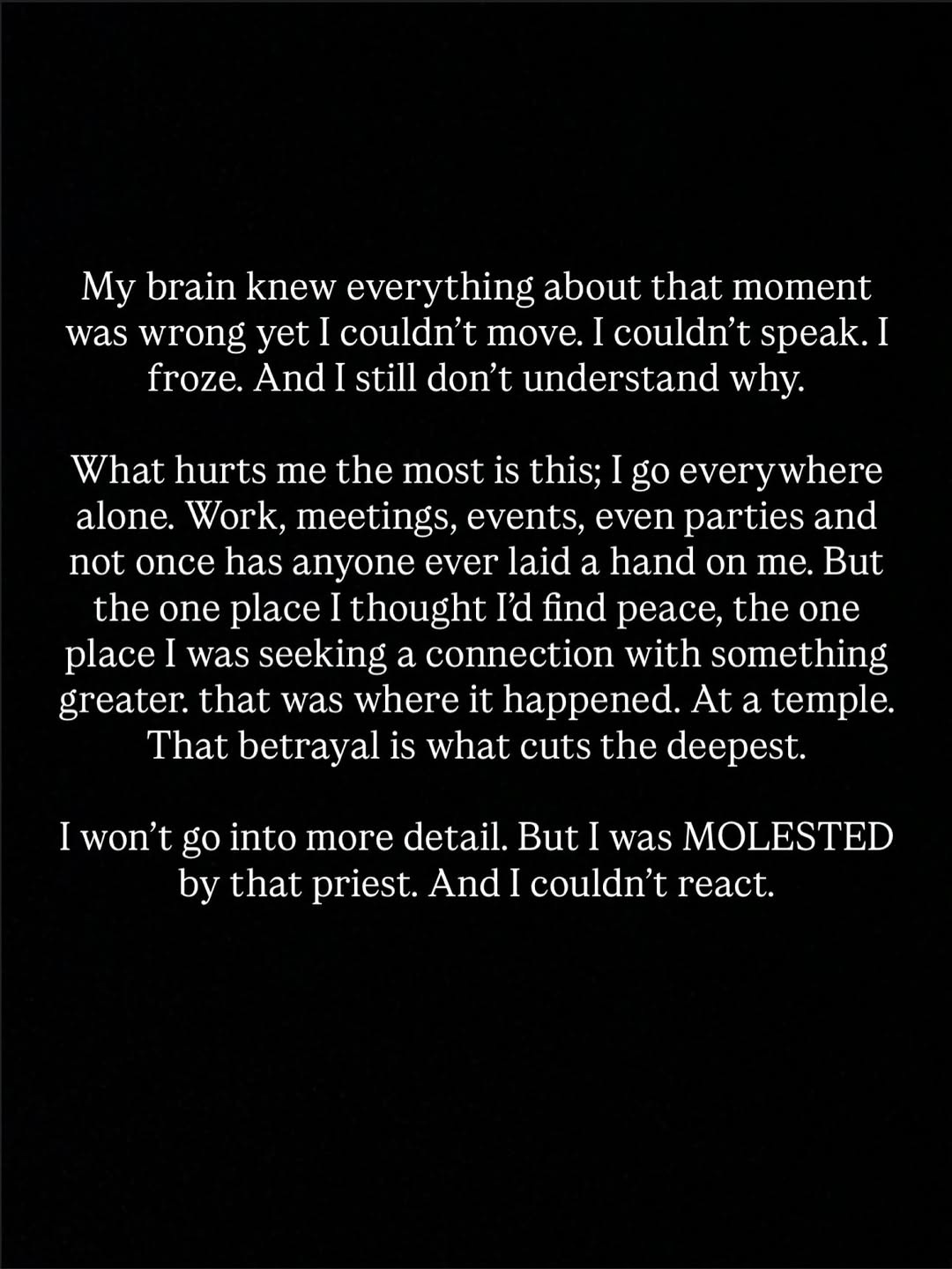 malaysian actress molested priest