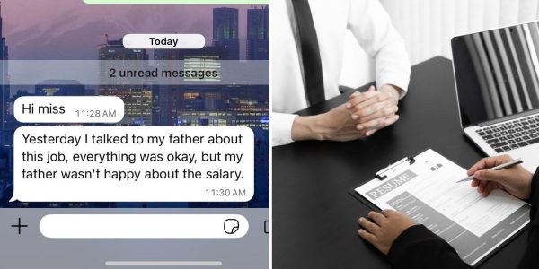 job applicant salary father