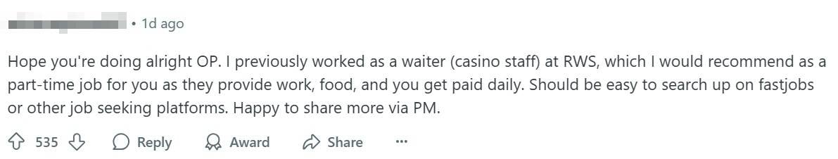 unemployed Singaporean