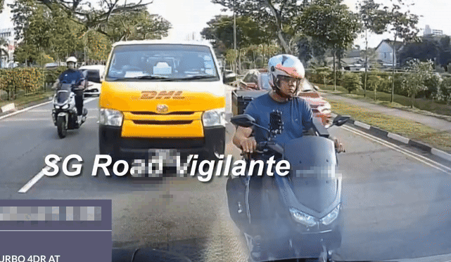 dhl van motorcyclist