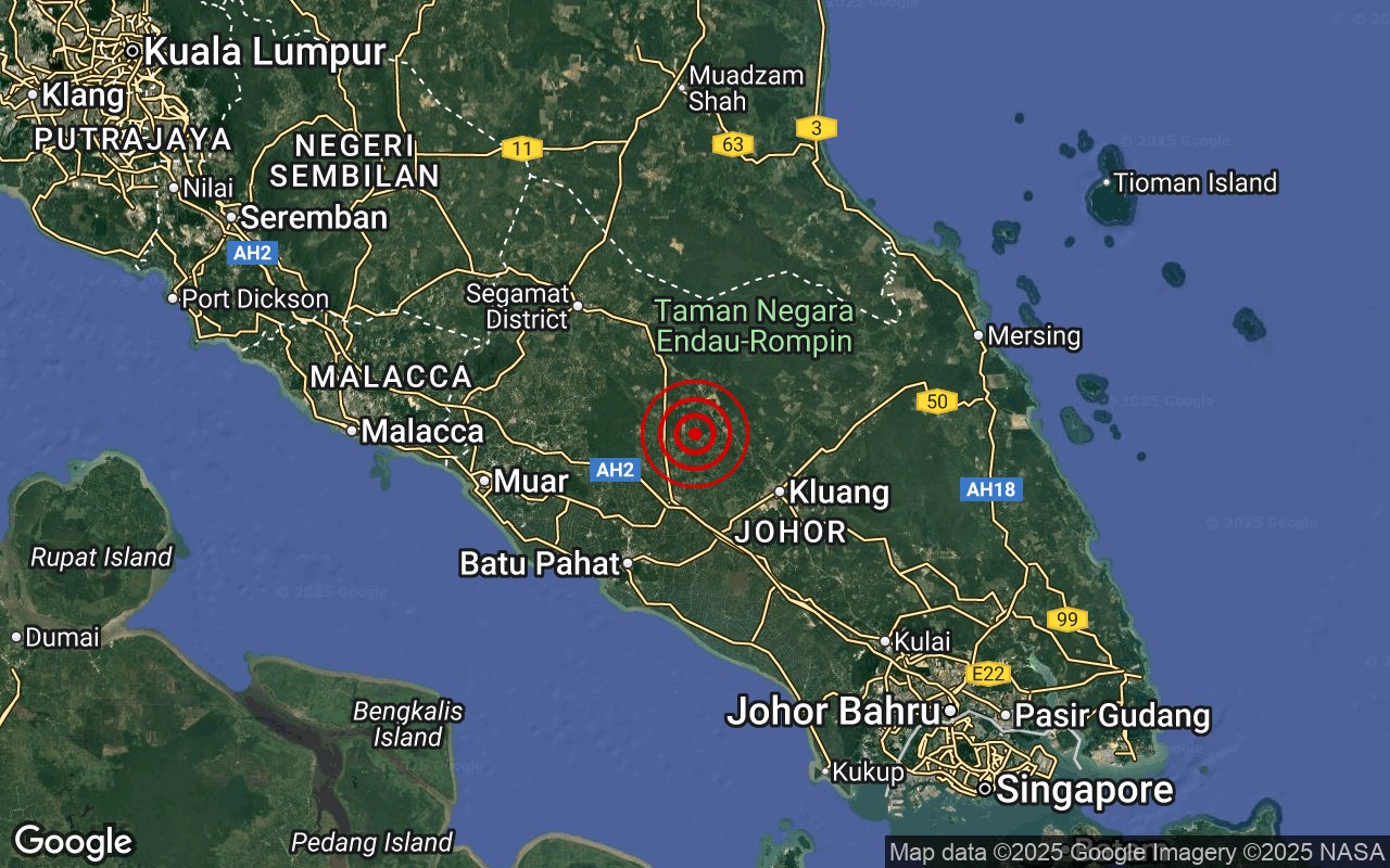 earthquakes tremors johor