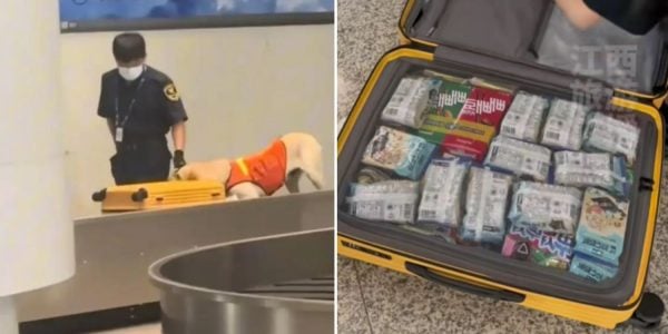 police dog suitcase snacks
