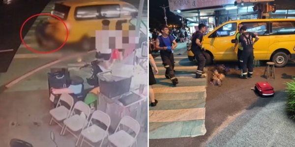 taxi driver crushed van