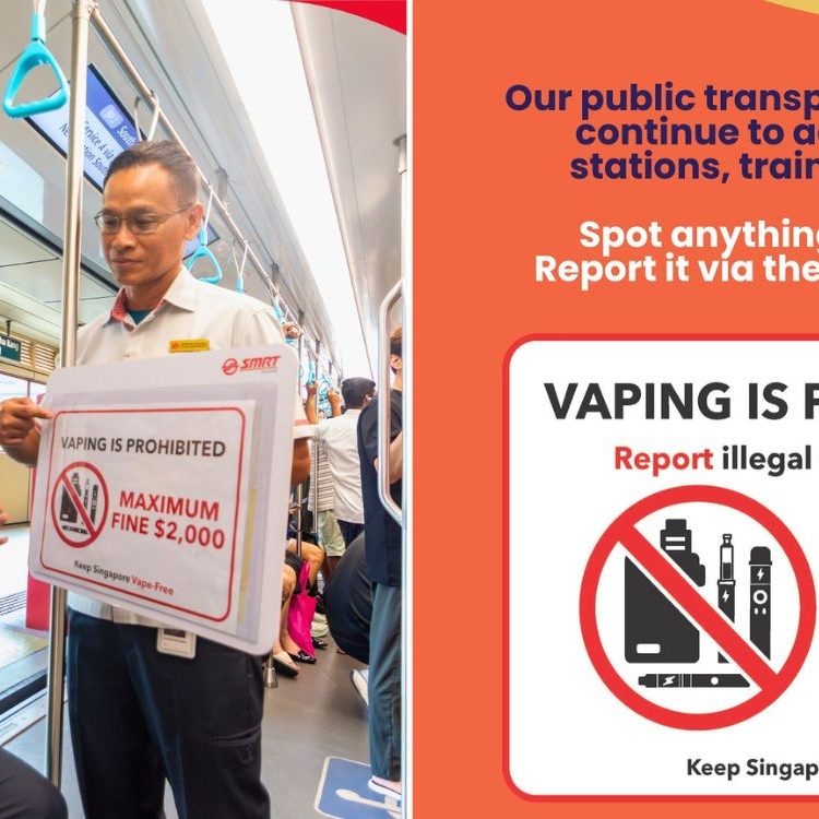 LTA & SMRT step up enforcement against vaping on public transport,  offenders face fines up to S$2K
