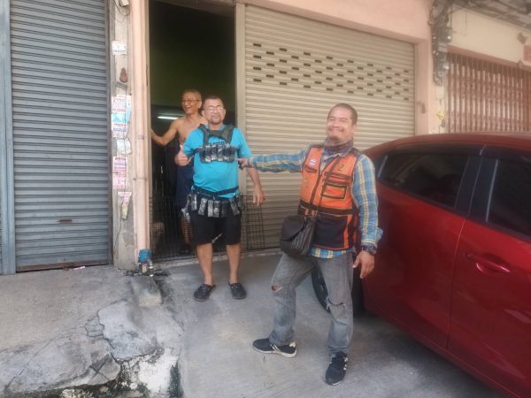 man running bomb vest