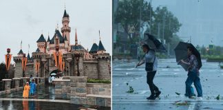 hong kong disneyland typhoon