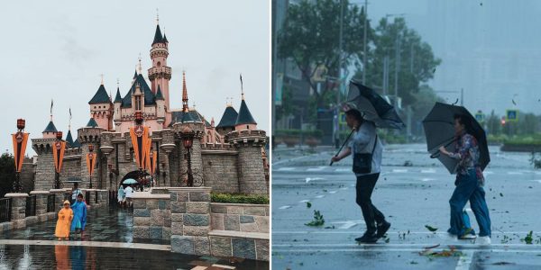 hong kong disneyland typhoon