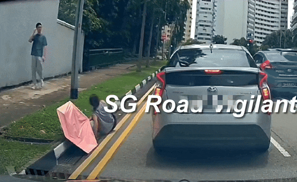 jaywalking pedestrian car