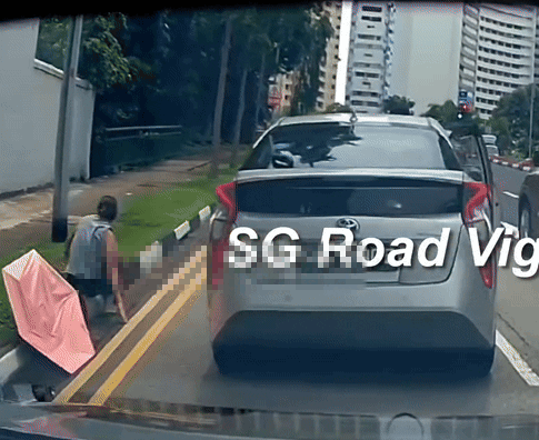 jaywalking pedestrian car