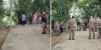 man chasing police shot