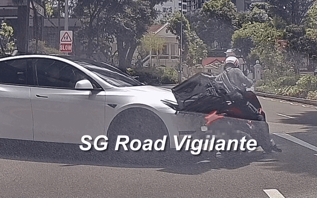 tesla motorcyclist orchard