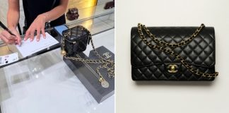 woman car channel bag