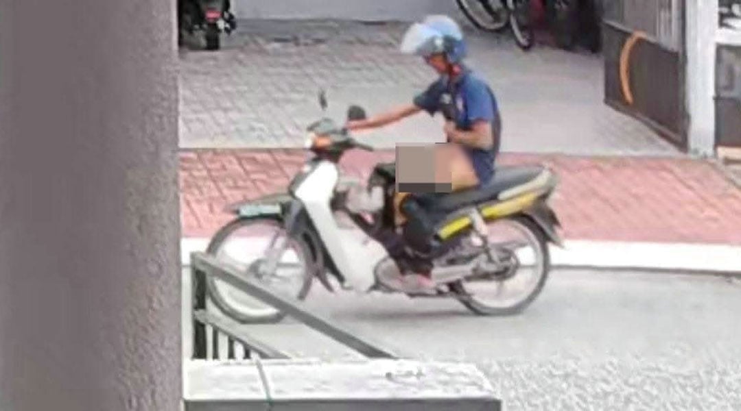 man exposing genitals