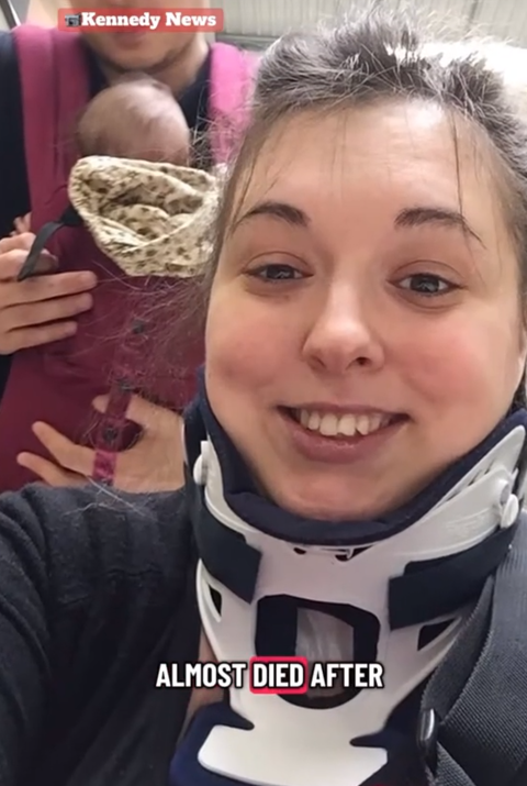 woman yawn neck breaking